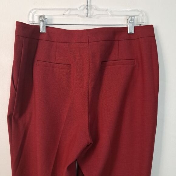 Escada Deep Red / Burgundy Wool Blend Straight‎ Leg Slacks 40 - Picture 4 of 13